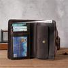 Crazy Horse Leather Men's Long Wallet Pure Cowhide Vintage Tri-fold Genuine Leather Classic Male Wallet