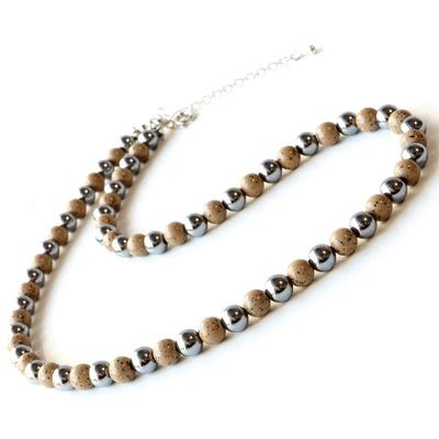 Terahertz Stone Orange Hokutolite Necklace Genuine 6mm Far Infrared Hokutolite Length 50cm [GOLD STONE]