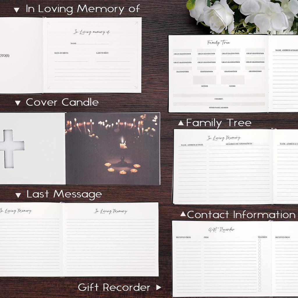 Libro de Firmas para Invitados al Funeral Firma Libro de Registro de Asistentes al Funeral Libro de Mensajes para la Recepción Celebración de la Vida Aniversario Servicio Conmemorativo Cariñoso