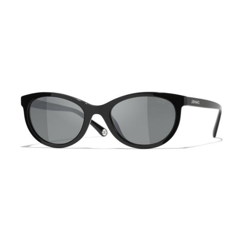 

CHANEL two-tone design acetate cat eye sunglasses men and women same style couple model black чорний