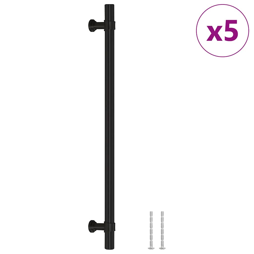 Furniture Handles 5 Pcs Black 224 Mm Stainless Steel