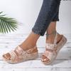 Women Sandals  New Floral Cross Stitching Sandals Premium Orthopedic Shoes Retro Summer Platform Sandals Zapatos De Mujer