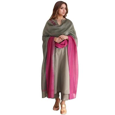 Damen Viskose Gerade Uni Kurti mit Hose & Dupatta Partykleidung Salwar Kameez VFP-1865a