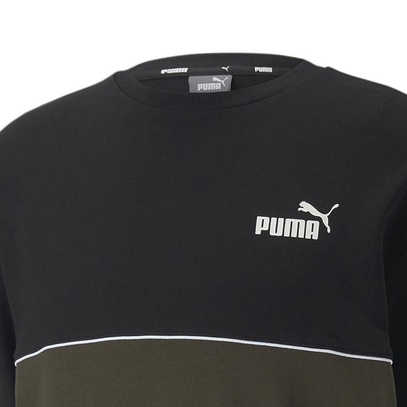 Puma Colorblock Logo Print Crew Neck Sweatshirt Men Tops Multicolor 673498-70