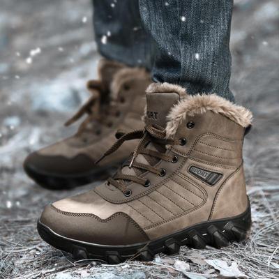 Herren High-Top Rutschfest Wasserdicht Winter Schneestiefel mit Samtfutter