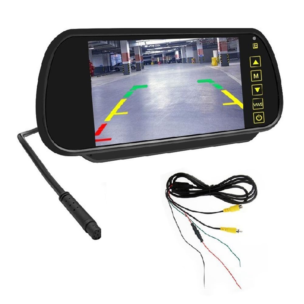 Lzzm 7" Car LCD Mirror Monitor Perspective Screen 2 AV Input Auto Display Assist