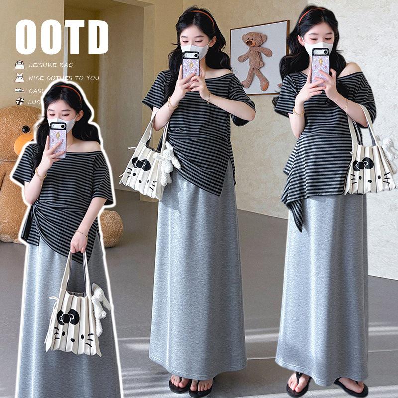 2026 Summer One-Shoulder Top and Skirt Set L