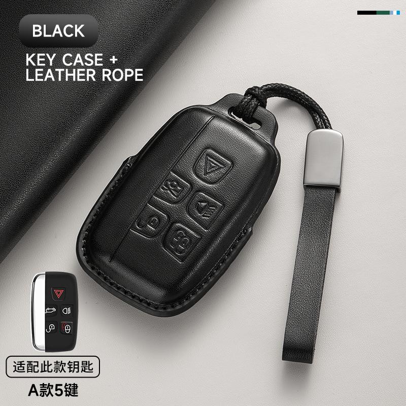Leather Car Key Cover Case Protection Shell Keychain For Jaguar XE XJ XJL XF A9 C-X16 V12 Guitar F-type E-Pace