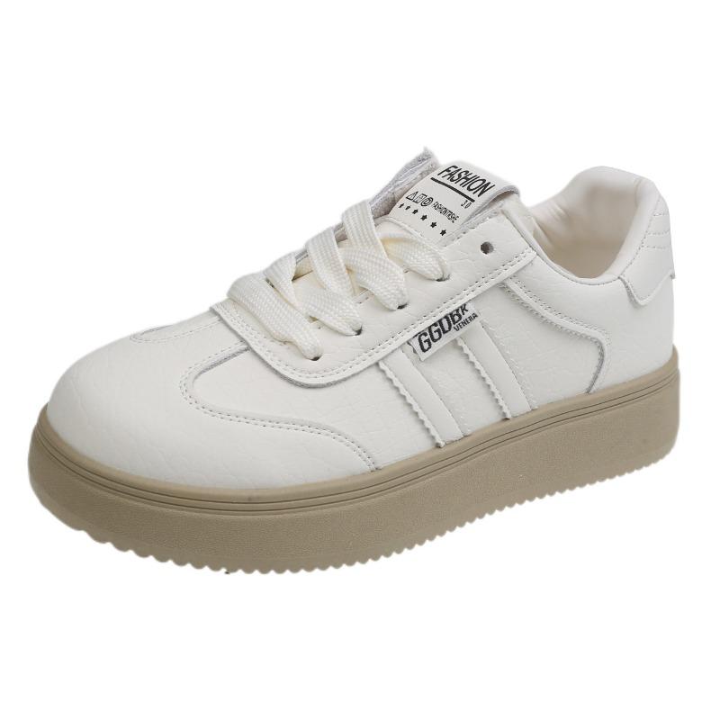 Thick-soled women's new autumn versatile breathable casual shoes, children's height increase and thinness, white shoes