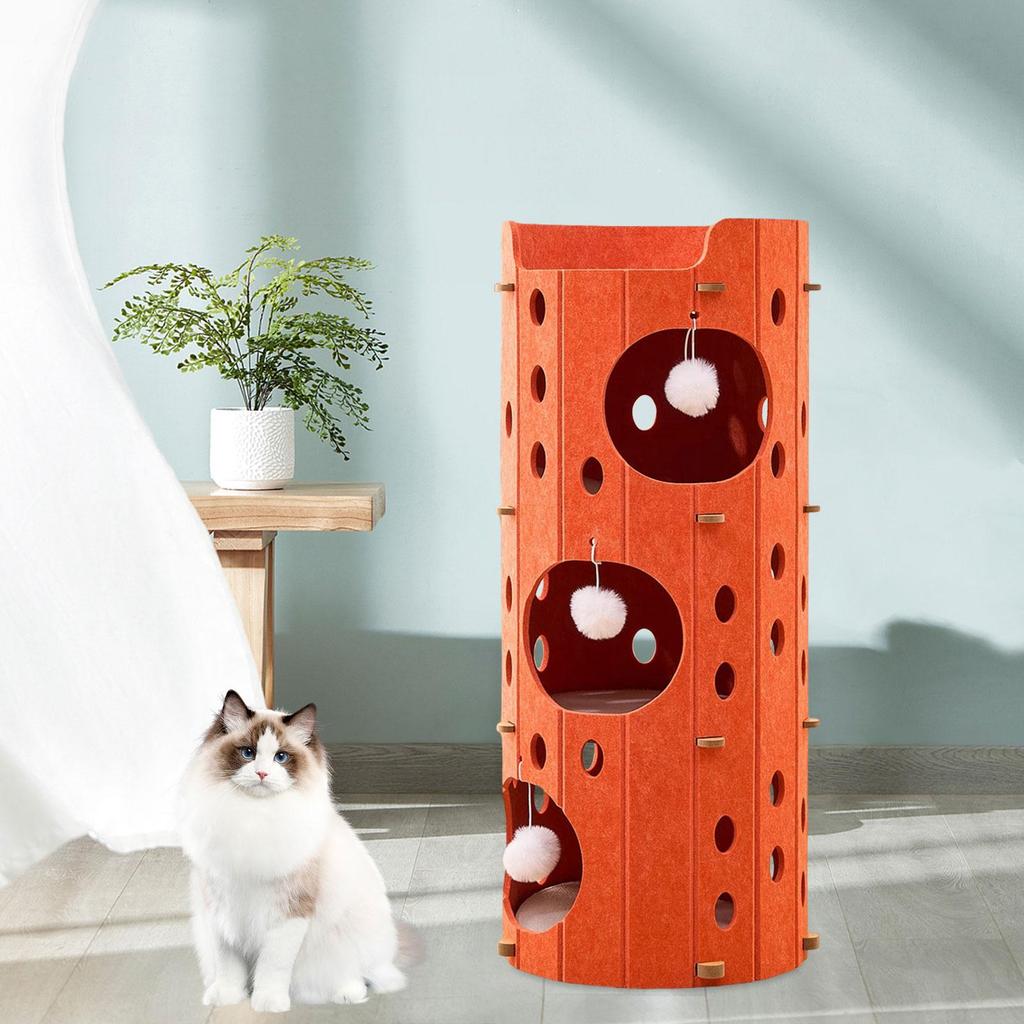 Cozy Cat Hideaway Playhouse with Scratching Features for All Ages