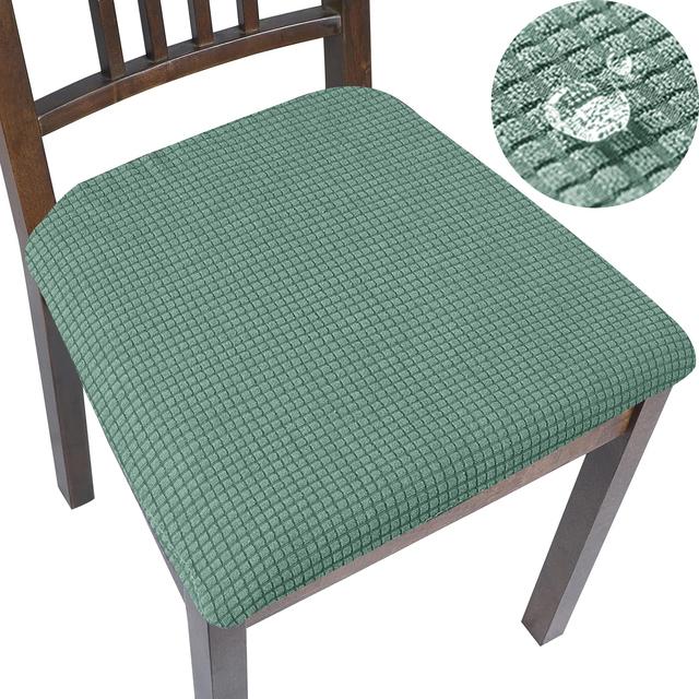 Waterproof Chair Cover Polar Fleece Stretch Cushion Dining Chair Cover Case Easy Install Furniture Protector 1 Pcs Home Decor