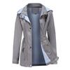 Womens Detachable Hooded Windbreaker Coat Lightweight Rain Jacket Winter Urban Casual Wear