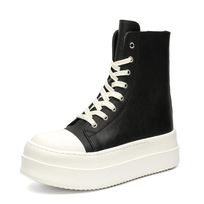 Fashion Leather Shoes For Man Platform Genuine Leather Big Size Shoes High Quality Designer Formal Platform Casual Shoes Outdoor