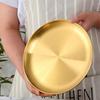 1pc Stainless Steel Plate Round Tray Vegetable Dish Plate Barbecue Restaurant Supplies Bone Dish Plate Decorative Dining Tray Fo