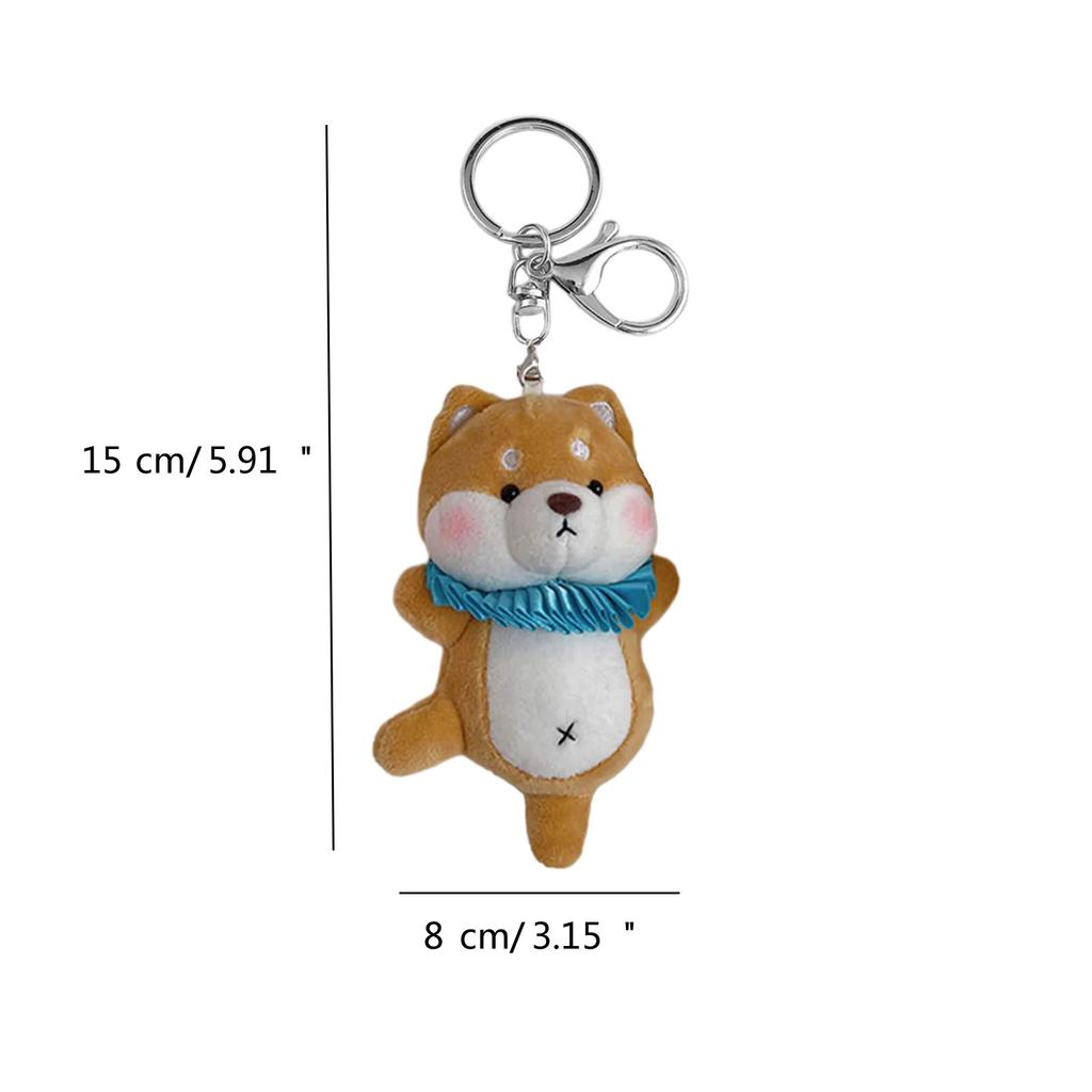 Cartoon Animal Doll Pendant Plush Toy Keychain Ballet Animals Shaped Keyring Lovely Stuffed Bag Pendant Women Accessory