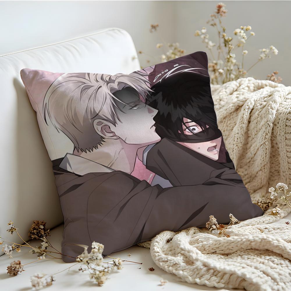 Cushion Cover Linen SkinFriendly Soft Decorative Case For Sofa Home Decor BL Anime Yaoi Loving Cartoon Pillow Cover