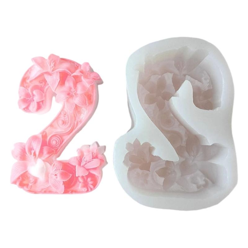 Reusable Silicone Number Candle Mould for Adults Kids Crafting High Temperatures Resistant Easy Demolding