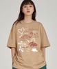 ASTRAL PROJECTION Front Astral Graffiti Round Neck 15-Count Cotton Short Sleeve T-Shirt_Beige