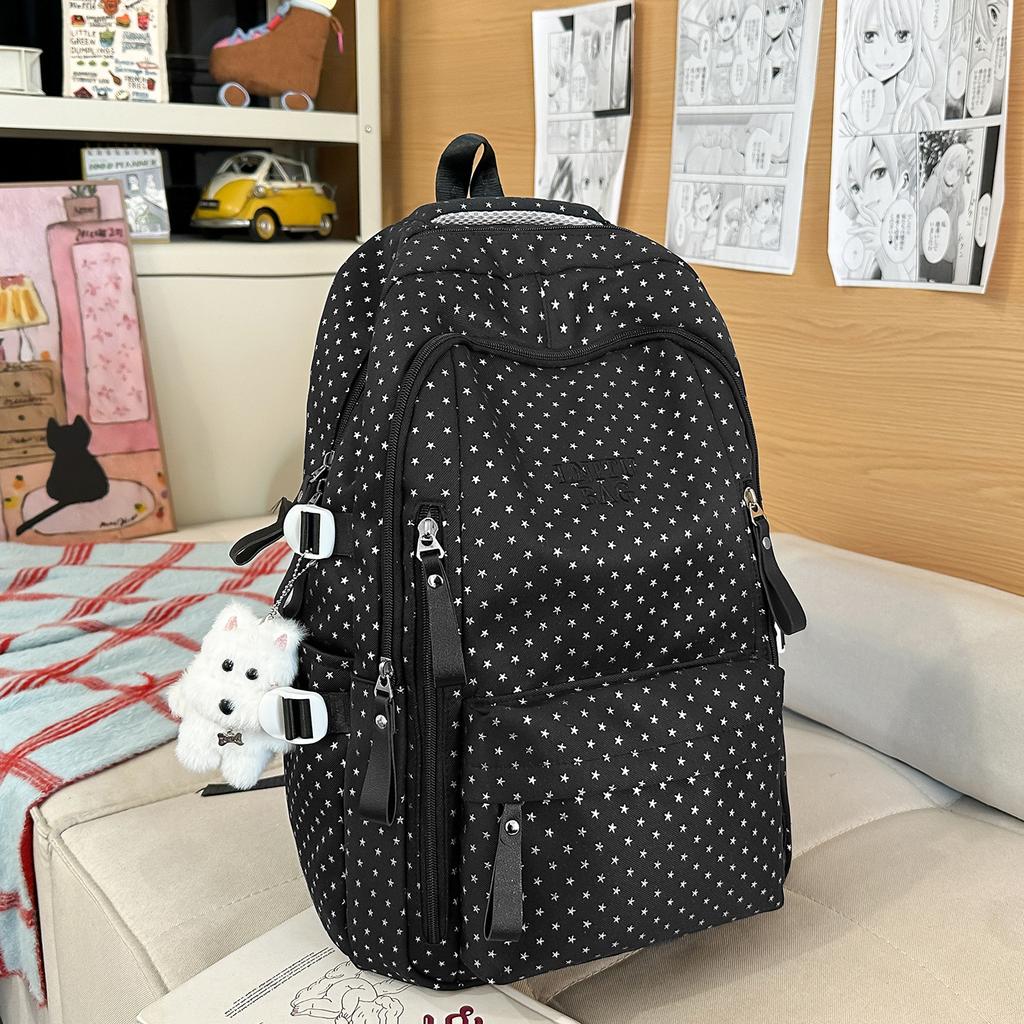 Schoolbag Fresh Schoolbag Versatile College Student Junior High School Girl Polka Dot Simple Large Capacity Cute Backpack New Backpack