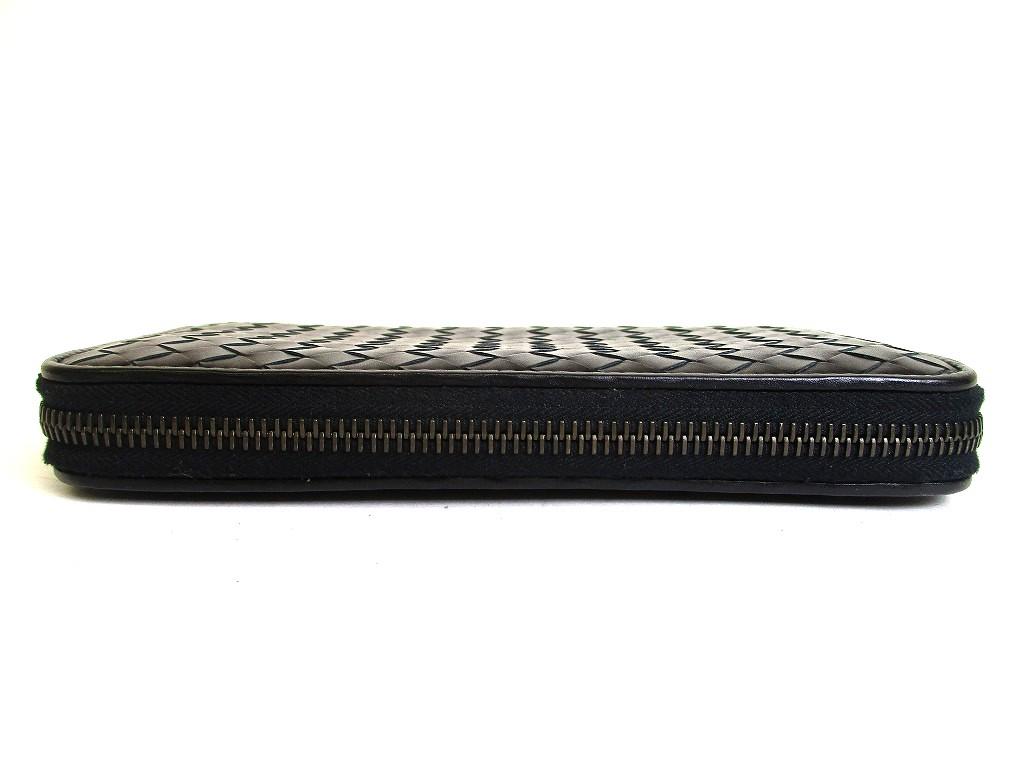 Authentic BOTTEGA VENETA Intrecciato Black Leather Round Zip Wallet Purse #b278  Seller refurbished
