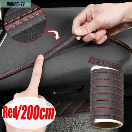 PU Leather 2M Car Dashboard Decor Line Strip Sticker Moulding Trim Accessories