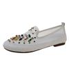 Rhinestone Fisherman Shoes Women's 2024 Spring and Summer New Korean Version Mesh Round Head Low Heel Casual Comfortable Doudou Shoes