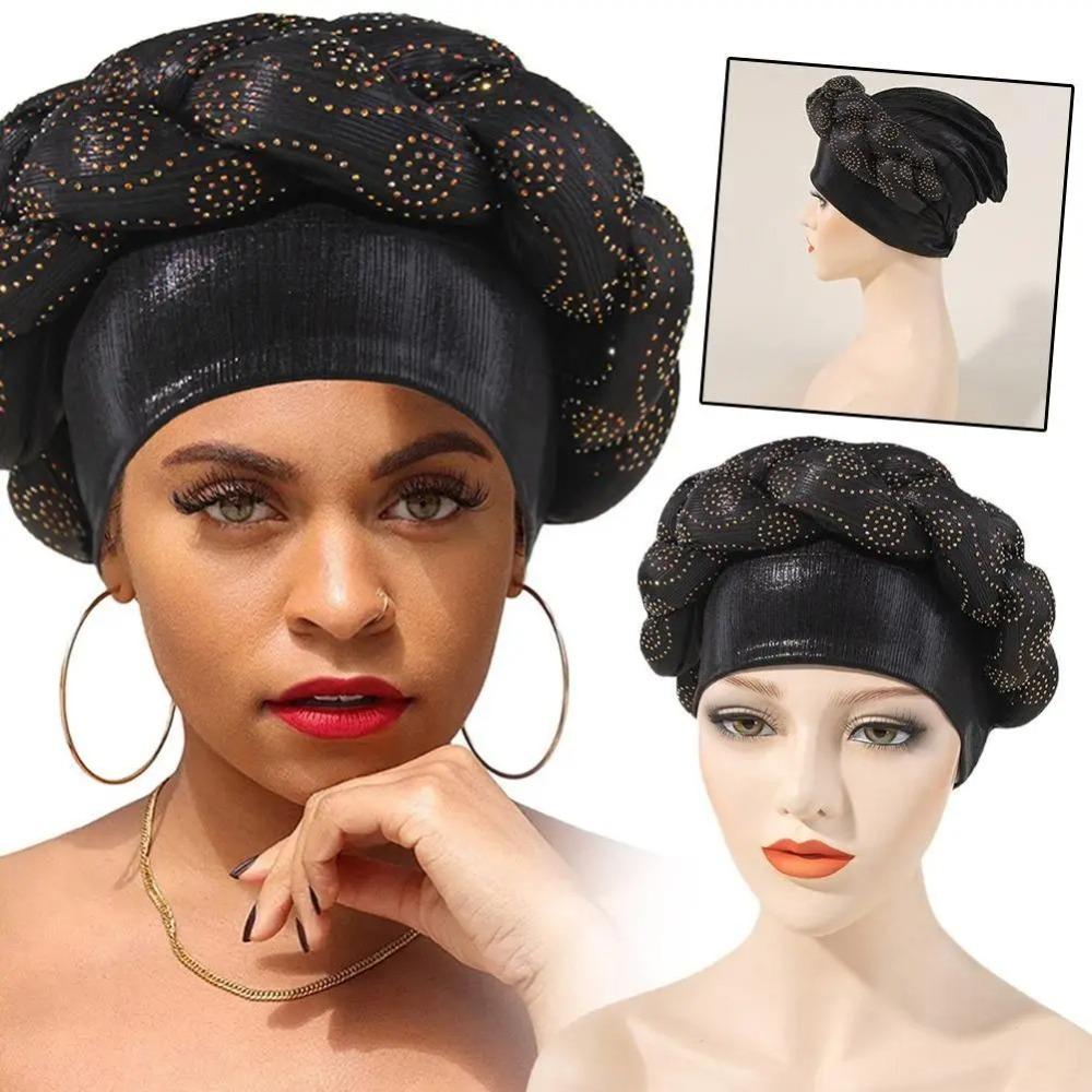 

Dacron Turban Head Wraps New Design Braid Beanie Cap High Quality Turband Hats Women