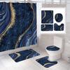 Flash Pink Marble Shower Curtains Shiny Decor For Bathroom Polyester Fabric Decorative Bath Screen Toilet Cover Carpet Wc Sets