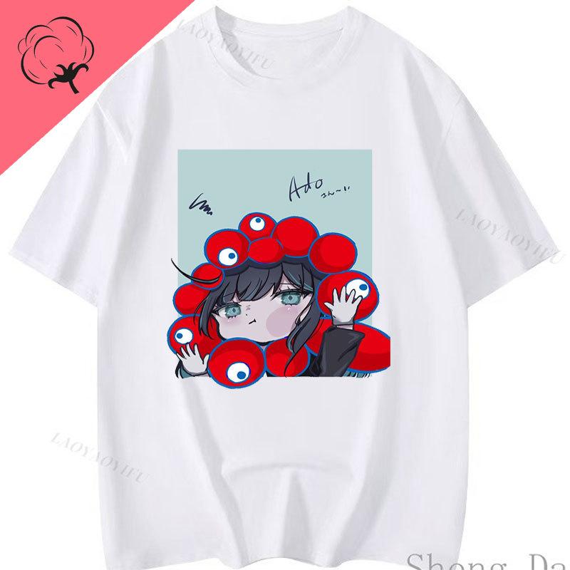 Maglietta Ado Kawaii Ado T Shirt Wish World Tour Merch Ragazzo Ragazza Moda Popolare Maglietta Anime Harajuku Personalità Estetica Vestiti