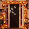 Gothic Wreath Decoration with Lights Halloween Moon Wreath with Black Cat Halloween Moon Cat Wreaths Halloween Decorations