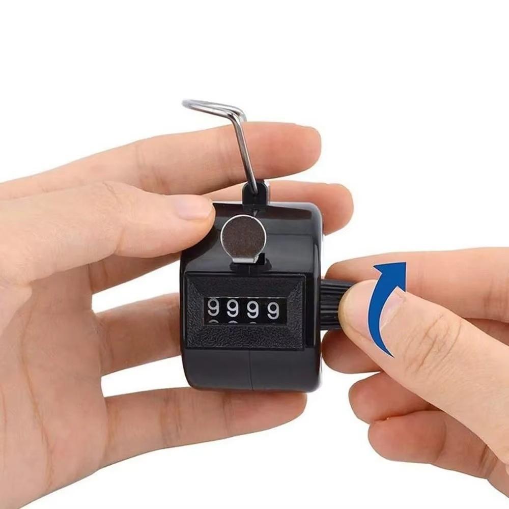 Draagbare handtelmachine met 4 digitale stappen, metalen stappenteller (mini), geen batterijen nodig.