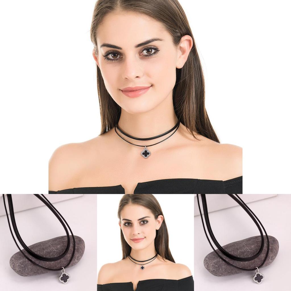 Sophisticated Geometric Choker Necklace For Women Fashionable Double Layer Korean Jewelry