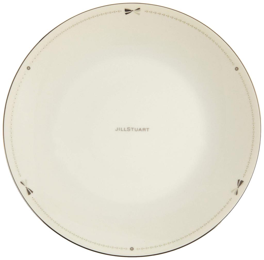 JILL STUART Plate Set, White, Ribbon Pattern, Cute and Stylish, Serves 5, 6-Piece Set, Made in Japan, Gift Boxed, 41635-33358