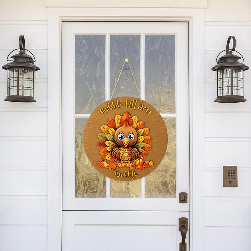Thanksgiving Turkey Rustic Door Hanger Sign Adding Warmth To Your Home
