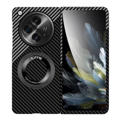Plástico de fibra de carbono para Oneplus funda abierta soporte magnético inalámbrico protección Magsafe OPPO Find N3 cubierta