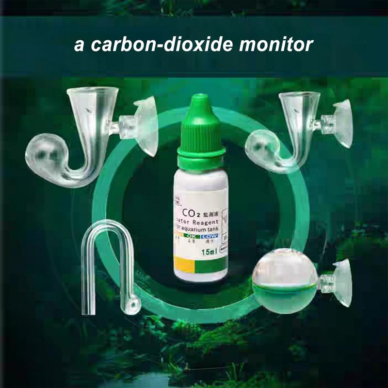 Aquarium CO2 Indicator Solution Monitor Plants Grass CO2 System Concentration Fish Tank Glass Liquid Tester Fluid Drops Checker