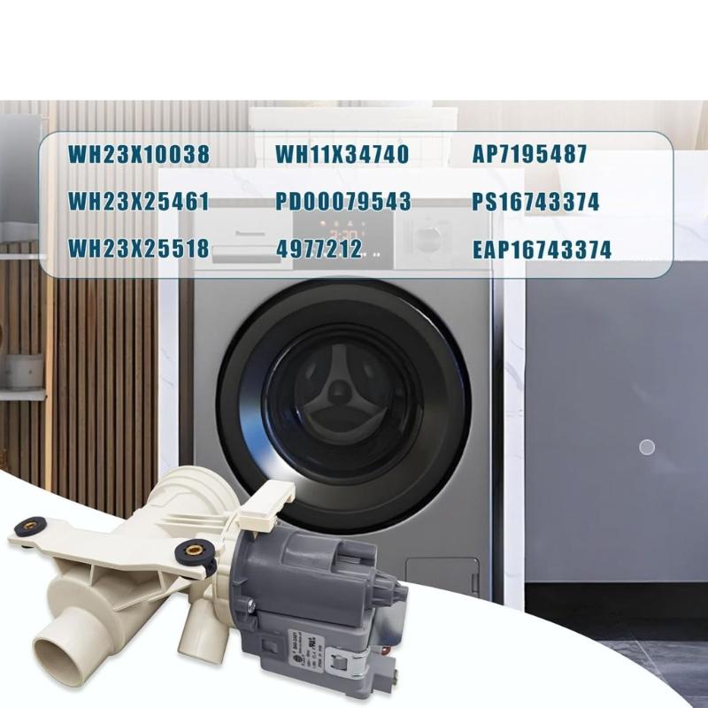 High Performances Drain Pump Motor WH23X25518 Front Loading Washer Drain Pump Assembly Ensuring Reliable Drainage