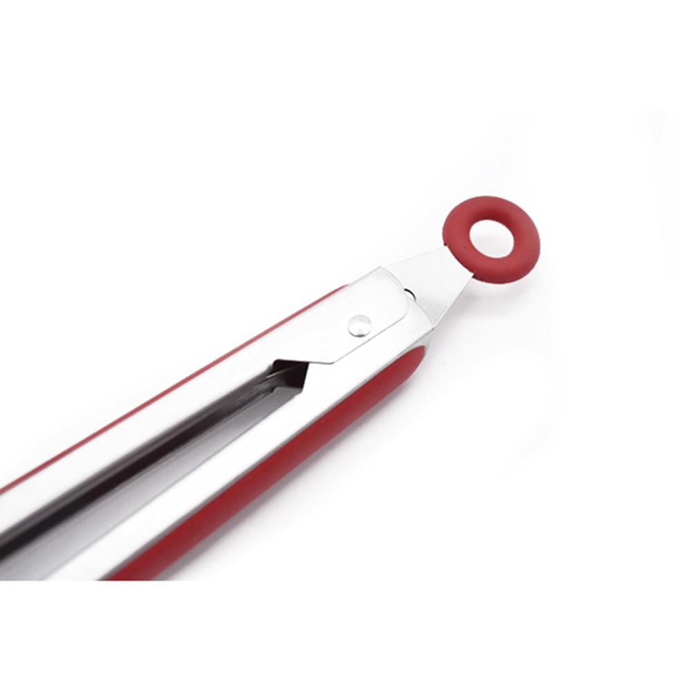 Healthy  Anti-Slippery Food Tong Heat-Resistant Clip Silicon Stainless Steel Pincer Kitchen Tool