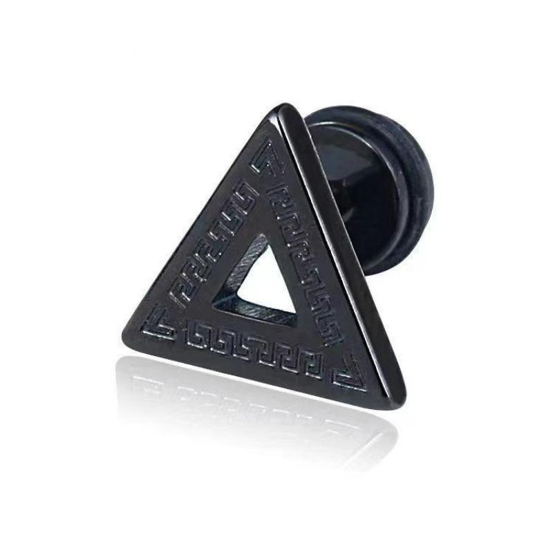 16 Pairs of Men's Earrings Set Black Stainless Steel Pendant Earrings Trend Piercing Jewelry