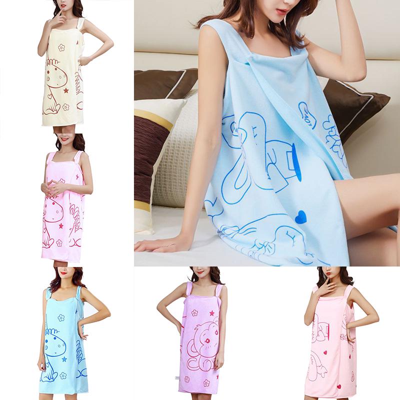 Buy Women Soft Bath Towel Bathrobes Fast Drying Bath Skirt Wearable
