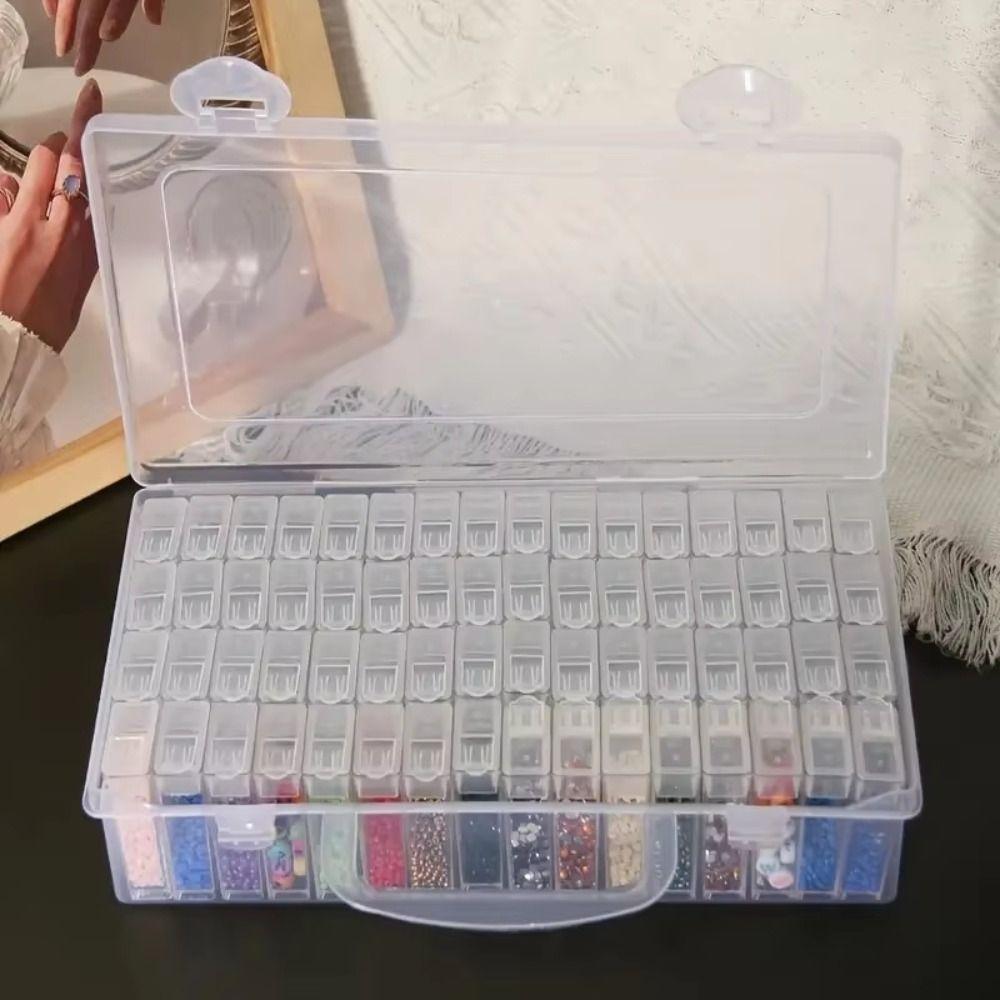 Clear Perler Beads Storage Boxes with Handle Storage Box Diamond Embroidery Accessories Drill Box