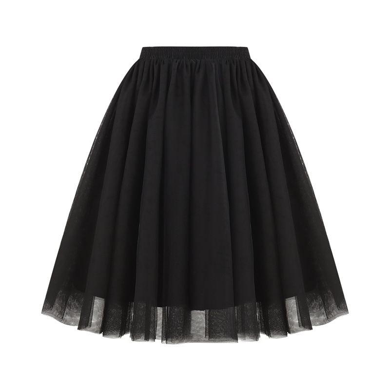 

Elastic High Waisted Solid Color Skirt Elastic High Waist Solid Skirt Black XL