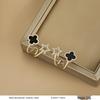 French Retro Pearl Plaid Earrings: Luxury Korean Studs for Women
