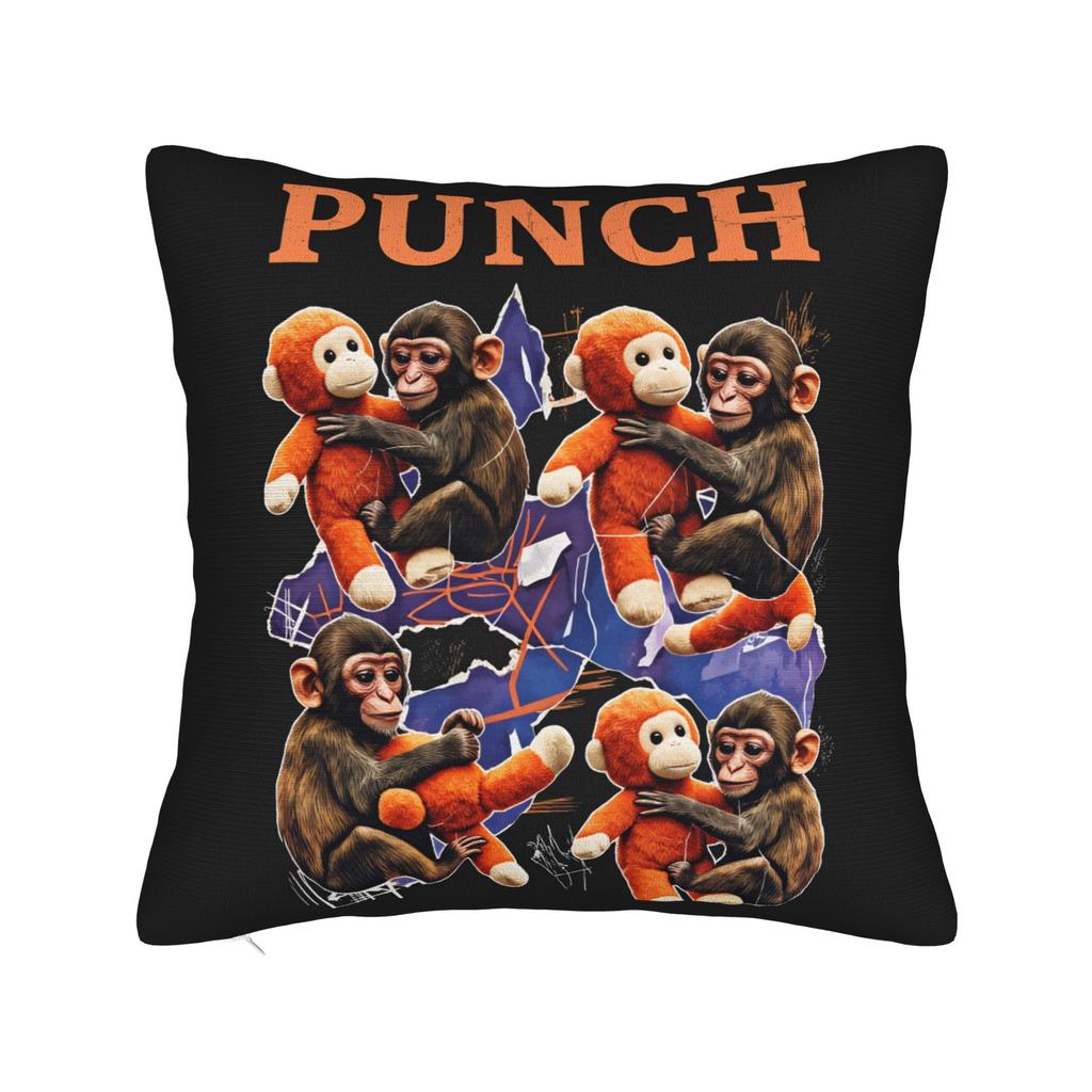 Team Monkey Baby Punch Pillow Case Soft Pillow Cover For Living Room Bed Chair Retro Trendy Cushion Cover