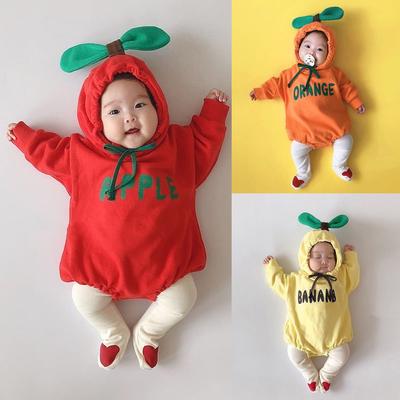 Infant Newborn Baby Girls Boys Leaf Thick Warm Hooded Romper Bodysuit Clothes