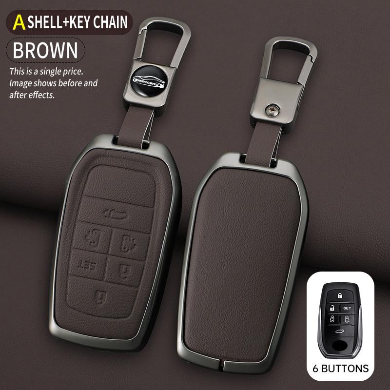 2 3 4 5 6 Buttons Car Key Case Cover For Toyota Gr Sport C-Hr Gazoo Rav4 Racing Mirai Avensis Zinc Alloy Keychain Accessories