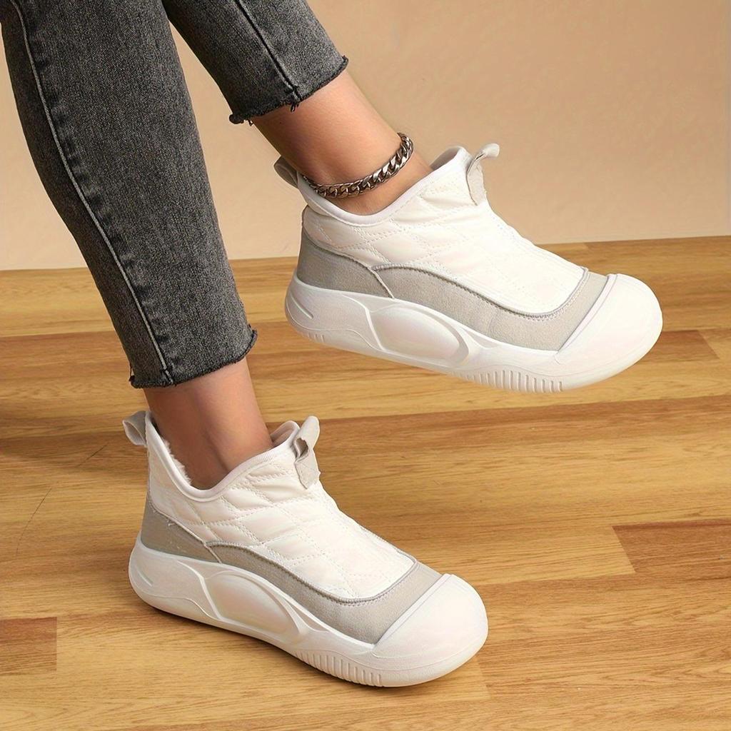 Women's Fleece and Thickened Snow Boots, Casual Anti-slip Ankle Boots