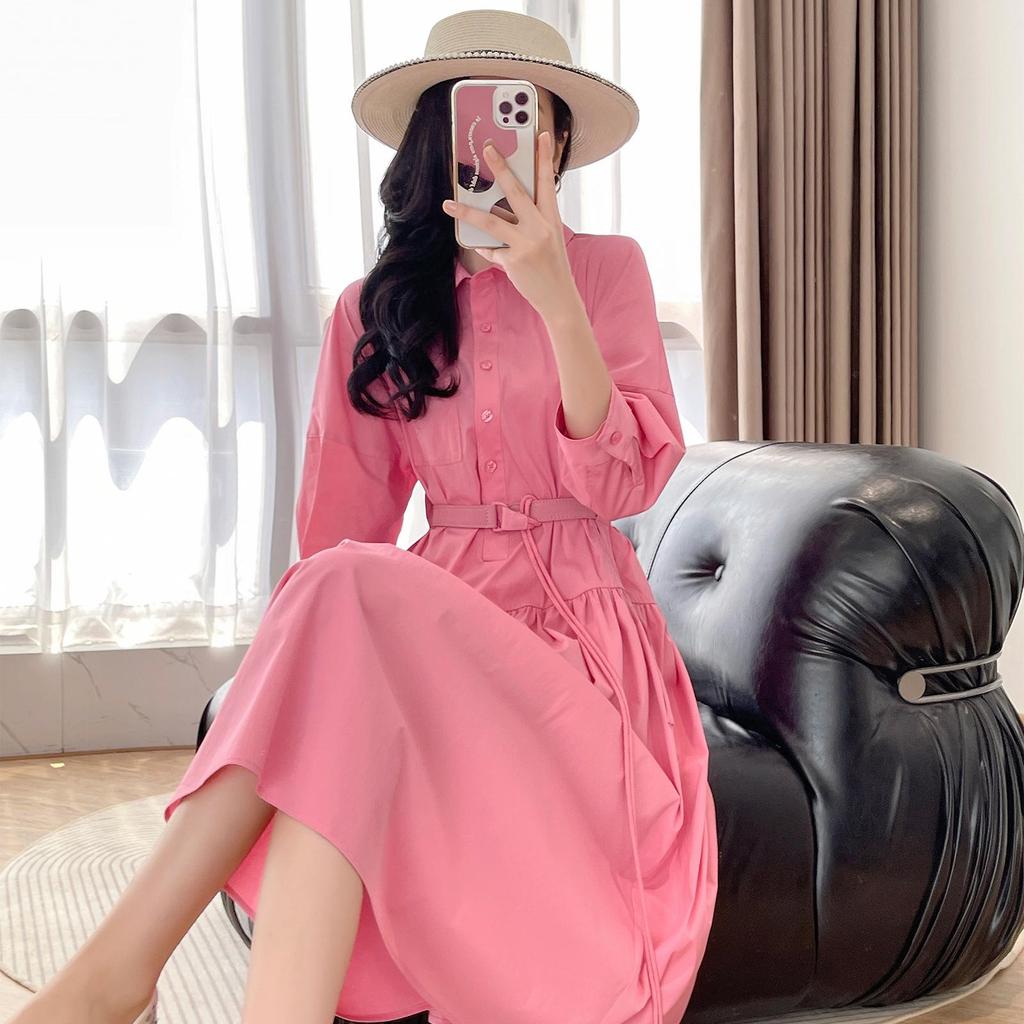 Nanyou Boutique Plus Size Lapel Commuting Shirt Dress - Autumn 2024