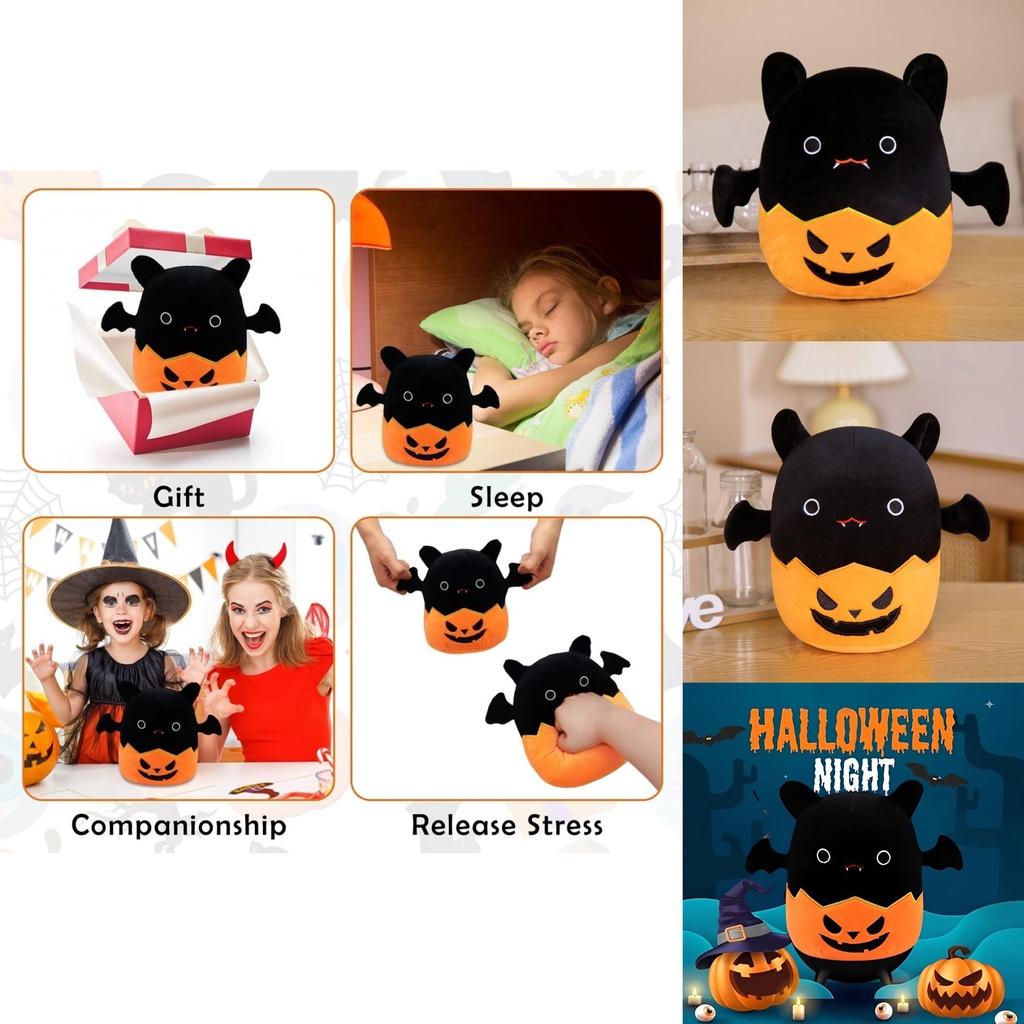 Cute Halloween Bat Pumpkin Plush Toy For Kids' Birthday And Home Decoration