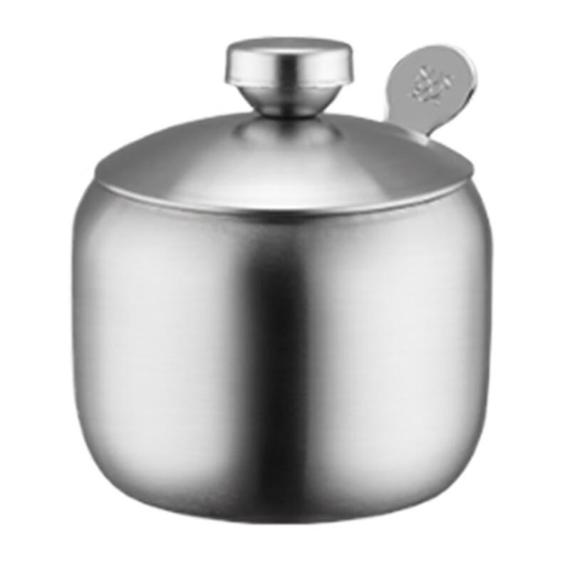 Gewürzglas mit Löffel aus gebürstetem Edelstahl, 10er-Pack